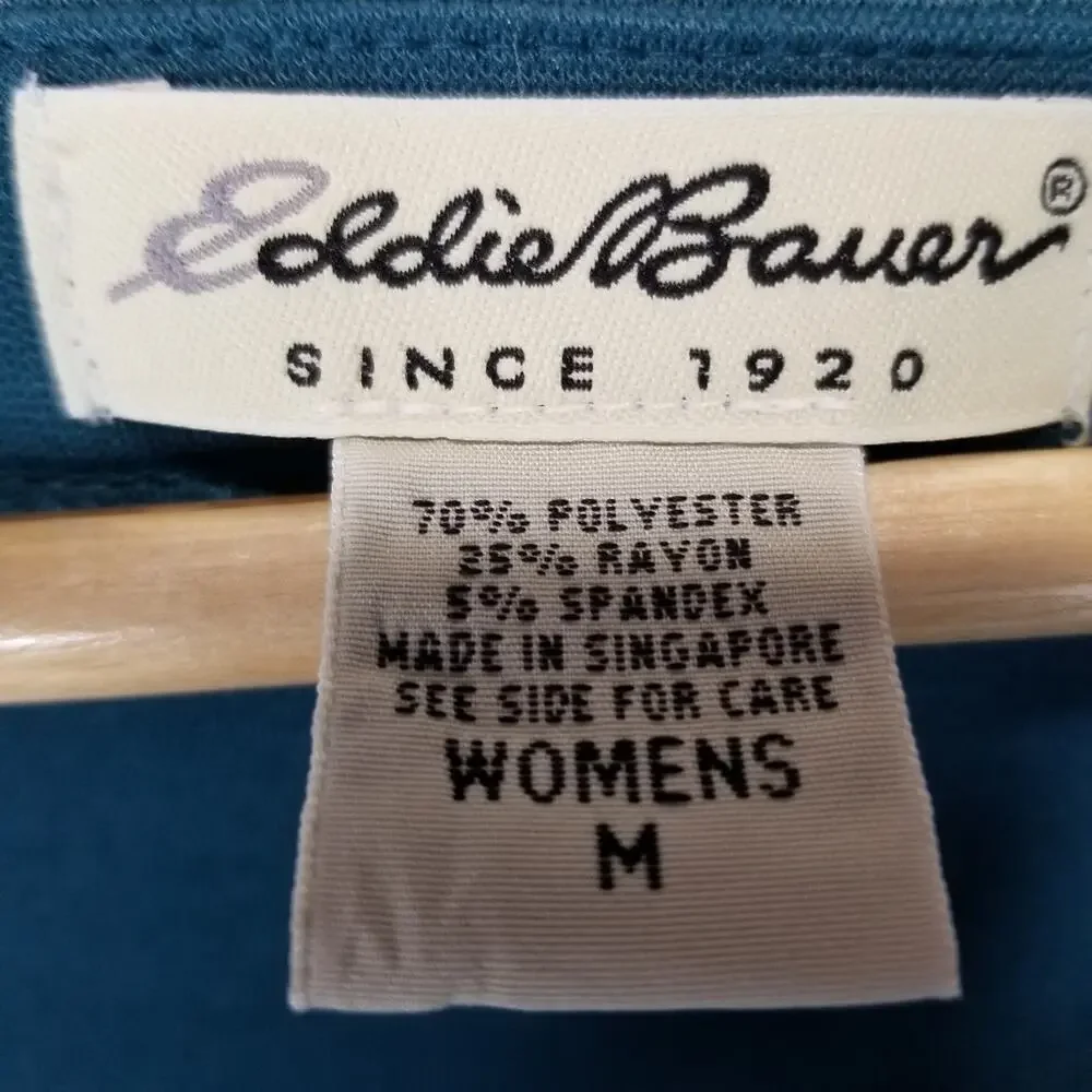 Eddie Bauer Dress Medium Sleeveless Tank Dress Midi Teal - Picture 6 of 8